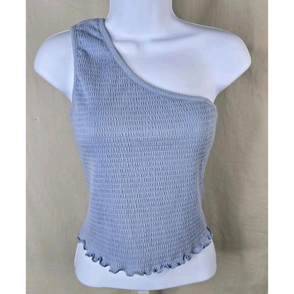 Altar'd State Tops - Altar’d State One Shoulder Smocked Crop Top Light Blue Women’s S Excellent Condi